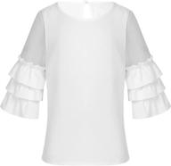 🌸 agoky spring girls' clothing: trendy sleeves splice blouse for stylish tops, tees & blouses logo