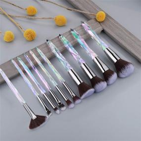 img 3 attached to Adpartner 10PCS Crystal Style Makeup Brush Set - Premium Synthetic Bristles for Professional Face Foundation, Concealer, Blush, Eye Shadow and more - Popular Cosmetic Brush Tool