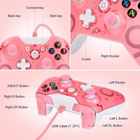 img 3 attached to 🎮 FUXINYA Wired Controller for Xbox One, One S, One X, One Elite, Windows PC - USB Wired Gamepad with Headset Jack, PC Game Controller [2021 Newest Version] - Pink