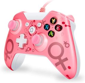 img 4 attached to 🎮 FUXINYA Wired Controller for Xbox One, One S, One X, One Elite, Windows PC - USB Wired Gamepad with Headset Jack, PC Game Controller [2021 Newest Version] - Pink
