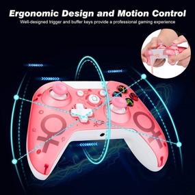 img 1 attached to 🎮 FUXINYA Wired Controller for Xbox One, One S, One X, One Elite, Windows PC - USB Wired Gamepad with Headset Jack, PC Game Controller [2021 Newest Version] - Pink
