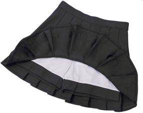 img 3 attached to Solid Plaid Pleated Mini Skirt for Women and Girls - Golden Service School Uniforms