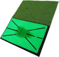 🏌️ golf practice hitting mats for backyard home use with driving tee - indoor/outdoor tri-turf chipping mat with fairway/rough turf, heavy-duty rubber base by finger ten logo