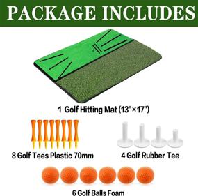 img 3 attached to 🏌️ Golf Practice Hitting Mats for Backyard Home Use with Driving Tee - Indoor/Outdoor Tri-Turf Chipping Mat with Fairway/Rough Turf, Heavy-Duty Rubber Base by FINGER TEN