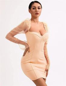 img 3 attached to LVOW See Through Sleeve Bodycon Clubwear Women's Clothing in Dresses