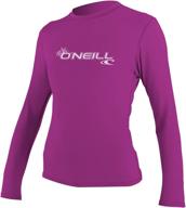 o'neill women's basic skins upf 50+ long sleeve sun shirt for maximum protection logo