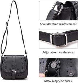 img 1 attached to Vintage Hollow Crossbody Bag for Women - Stylish Shoulder Bag with Adjustable Strap by Forestfish