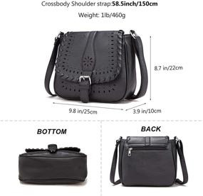 img 3 attached to Vintage Hollow Crossbody Bag for Women - Stylish Shoulder Bag with Adjustable Strap by Forestfish