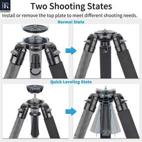 img 1 attached to ИННОРЕЛ NT364C Карбоновый штатив: профессиональный штатив для наблюдения за птицами 📷 со способностью выдерживать вес до 55 фунтов/25 кг и адаптером 75 мм для крепления направляющей камеры.