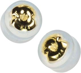 img 4 attached to 💎 uGems Small 5mm Hybrid Style Earring Backs in Silicone and 14k Yellow Gold - 1 Pair