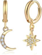 dangle earrings plated huggie starbust logo