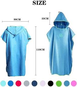 img 3 attached to 🌊 Ultimate Microfiber Surf Beach Wetsuit Changing Towel Bath Robe Poncho with Hood - One Size Fits All: Quick and Easy Changing Solution