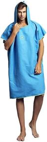 img 2 attached to 🌊 Ultimate Microfiber Surf Beach Wetsuit Changing Towel Bath Robe Poncho with Hood - One Size Fits All: Quick and Easy Changing Solution