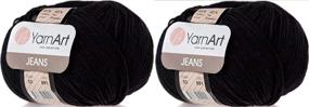 img 1 attached to 🧶 Lot of 2 Skein 100g 350yds Knitting Yarn, YarnArt Jeans Yarn 2 Sport Yarn (53 Black) - Amigurumi Cotton Yarn, 55% Cotton 45% Acrylic Blend