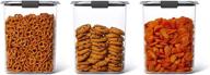 🍲 rubbermaid brilliance plastic food storage bulk pantry set (3 containers, 6 pieces total) - dishwasher safe, bpa-free logo