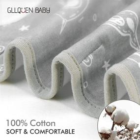 img 2 attached to GLLQUEN BABY Newborn Swaddles Пеленальный спальный мешок, Серый Звездное небо и Астронавт - Набор из 3-х регулируемых обертываний для младенца (0-3 месяца)