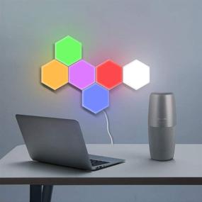 img 1 attached to 🔮 Modular Touch Sensitive Hexagonal Wall Light - Creative Geometry Assembly LED Night Light for Living Rooms, Bedrooms, DIY Enthusiasts - Ideal Gift Pack of 6