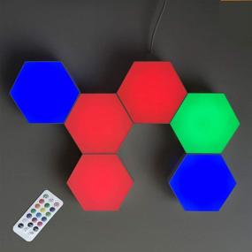 img 4 attached to 🔮 Modular Touch Sensitive Hexagonal Wall Light - Creative Geometry Assembly LED Night Light for Living Rooms, Bedrooms, DIY Enthusiasts - Ideal Gift Pack of 6