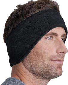 img 4 attached to 🧣 Cozy and Stretchy Fleece Ear Warmers Headband: Essential Men's Accessories