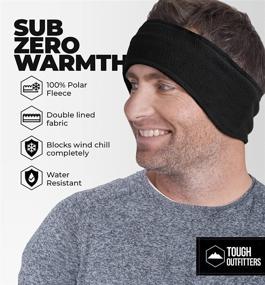 img 3 attached to 🧣 Cozy and Stretchy Fleece Ear Warmers Headband: Essential Men's Accessories