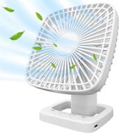 eleventree portable rechargeable fans - timer, 4-speed battery operated mini fan for home office bedroom travel hiking - white (5000mah) логотип