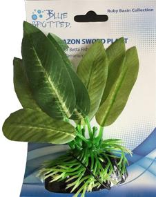 img 2 attached to 🐠 Enhance Betta Fish Habitat with Blue Spotted Betta Plant, Amazon Sword - Includes Betta Leaf Pad & Betta Log