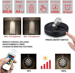 img 3 attached to 🔦 KANESIKI Battery Operated Spotlight, Wireless Picture Lights for Artwork Closet Portrait, LED Puck Light with Dimmable Accent, RF Remote Included, Pack of 2