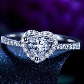 img 1 attached to 2 Carat Heart Shaped Cubic Zirconia Simulated Diamond Solitaire Wedding Engagement Anniversary Ring