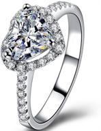 2 carat heart shaped cubic zirconia simulated diamond solitaire wedding engagement anniversary ring logo