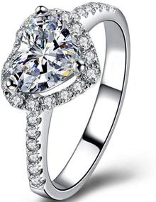 img 3 attached to 2 Carat Heart Shaped Cubic Zirconia Simulated Diamond Solitaire Wedding Engagement Anniversary Ring