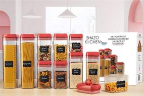 img 3 attached to 🍲 Shazo Airtight Container Set - 10 Pc Interchangeable Lid Food Storage Kit - Heavy Duty BPA Free Plastic - Clear Air Tight Containers for Kitchen Counter Storage