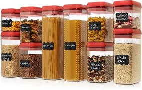 img 4 attached to 🍲 Shazo Airtight Container Set - 10 Pc Interchangeable Lid Food Storage Kit - Heavy Duty BPA Free Plastic - Clear Air Tight Containers for Kitchen Counter Storage