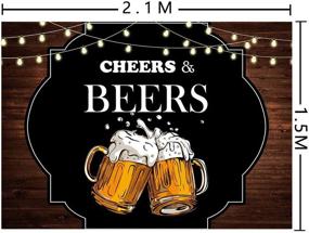 img 2 attached to 📷 Vintage Rustic Wooden Board Photography Backdrop: 7x5ft Cheers and Beers Mug Photo Background for Birthday Party Decorations