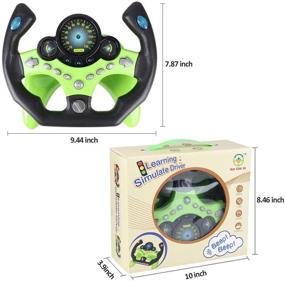 img 3 attached to 🚗 Coherny Steering Wheel Toy: Portable Driving Copilot with Music - Perfect Educational Gift for Kids