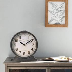 img 2 attached to Enhance Your Décor with NIKKY HOME Antique Mantel Clock - Battery Operated Desk Table Clock for Home, Office, Living Room, Bedroom - Brown