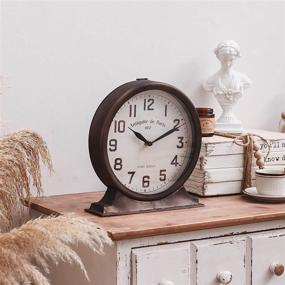 img 3 attached to Enhance Your Décor with NIKKY HOME Antique Mantel Clock - Battery Operated Desk Table Clock for Home, Office, Living Room, Bedroom - Brown