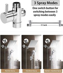 img 1 attached to 🚿 High Pressure 10'' Rainfall Shower Head Combo with Extension Arm and Handheld Showerhead - Chrome Finish