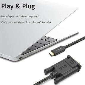 img 2 attached to 🔌 High-Quality 6 ft USB C to VGA Cable - MacBook Pro, iPad Pro, Samsung S10/S9/S8, Surface Book 2, Dell XPS, HP Compatible - Sturdy Braided Design - Thunderbolt 3 Supported