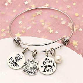 img 2 attached to 🎉 Adjustable Stainless Steel Birthday Bracelet for Girls' Jewelry