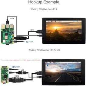 img 3 attached to 🖥️ Жидкокристаллический дисплей HDMI высокой четкости с сенсорным экраном и корпусом - идеально подходит для Raspberry Pi, Jetson Nano и Windows 10