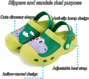 img 3 attached to 🦖 MARITONY Lightweight Boys' Dinosaur Slippers | Toddler Shoes in Clogs & Mules