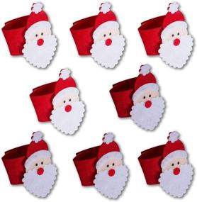 img 4 attached to 🎄 8-Piece Christmas Napkin Rings - PrettyDate Napkin Holders for Festive Table Decoration at Christmas Party, Banquets, and Dinner