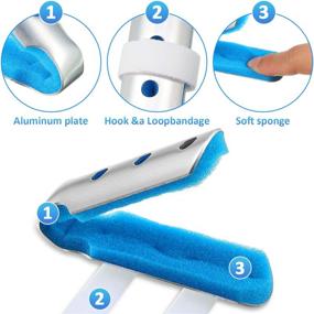 img 2 attached to 🤞 Metal Finger Splints - Effective Finger Support and Joint Fixation for Adults and Children, 6 Pieces, 3 Sizes (Blue)