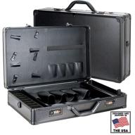 🧳 ver beauty professional barber case, portable travel stylist tool box (black matte) with numlock system - organize clippers, trimmers, shears, scissors, comb, blade, and styling tools - convenient display and storage solution logo