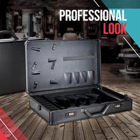 img 2 attached to 🧳 VER Beauty Professional Barber Case, Portable Travel Stylist Tool Box (Black Matte) with NumLock System - Organize Clippers, Trimmers, Shears, Scissors, Comb, Blade, and Styling Tools - Convenient Display and Storage Solution