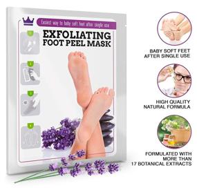 img 2 attached to Lavender Scented Exfoliating Foot Peel Mask - Dual Pack for Smooth, Callus-Free Feet - with Aloe Vera Treatment