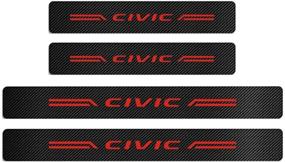 img 3 attached to GEERUI Advanced Threshold Protection Sticker: Reflective Carbon Fiber Vinyl for Honda Civic - Red (4PCS)