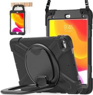 batyue ipad mini 5 case | ipad mini 4 case with pencil holder | heavy-duty shockproof drop case | 360° swivel stand & shoulder strap | cover for ipad mini 5th/4th generation 7.9 inch | ideal for kids | black logo