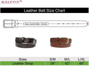 img 1 attached to 👗 Stylish Vintage Leather Women's Fashion Belt: Tan/DB/BLK, Multiple Holes for Perfect Fit!