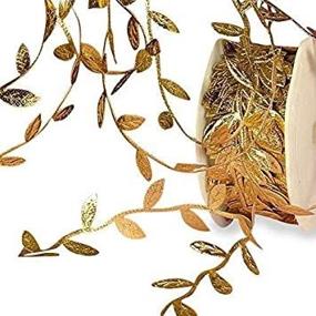 img 2 attached to Изысканная ленточка из золотых листьев: 1-1/4" X 10 ярдов - роскошная декоративная лента для элегантных ремесленных проектов